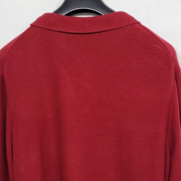 Lachlan Mens Sweater XXL British Inspired 1/4 Zip Pullover Long Sleeve Red - Picture 9 of 14